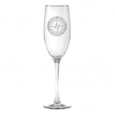 Longshore Tides Galvez Compass Rose Glass 8 oz. Champagne Flute LNTS4719
